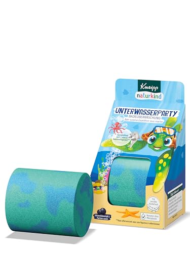 Kneipp naturkind Badeüberraschung Unterwasserparty - Sprudelnde Badeüberraschung mit Sammelfigur für Kinder Spielzeug für die Badewanne - Badespass Badekugel mit Johannisbeerduft - 1 Stück im Sale